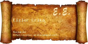 Eizler Erika névjegykártya